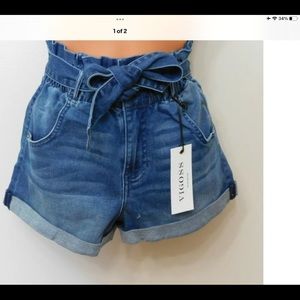 COPY - NWT Vigoss Denim Paperbag Shorts 28
